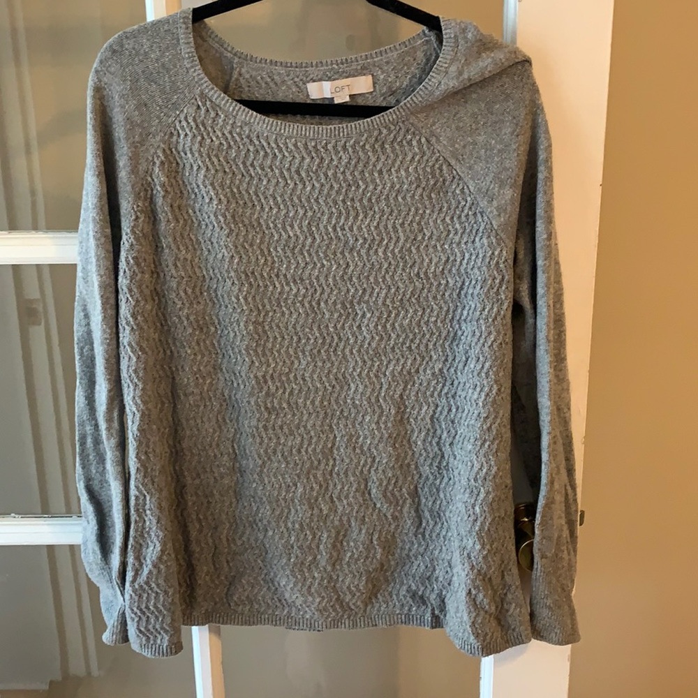 Loft Gray sweater. Soft! Size large